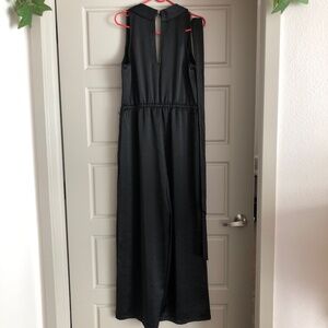 LOFT Satin Jumpsuit in Black
